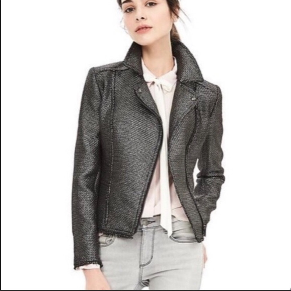 Banana Republic metallic motorcycle jacket 10